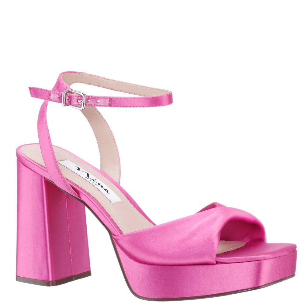 Nina Stacie Metallic Platform Block Evening Dress Sandals